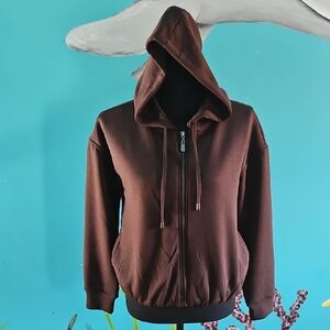 Brown Zip-Up Hoodie